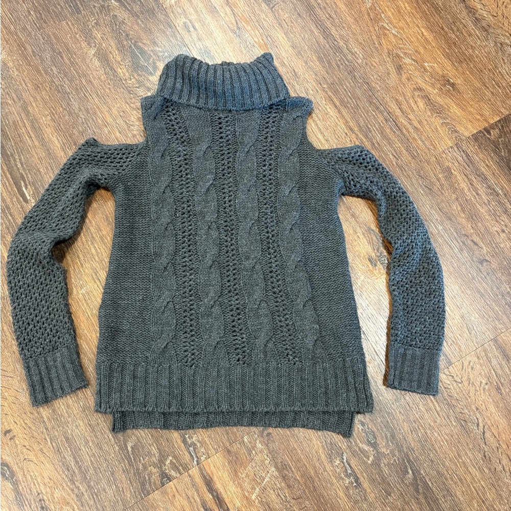 American Eagle Outfitters Charcoal Open Shoulder Sweater